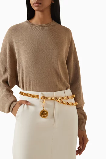 CC Logo Medal Coin Charm Chain Belt