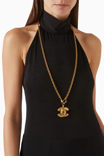 CC Logo Medallion Chain Belt Necklace