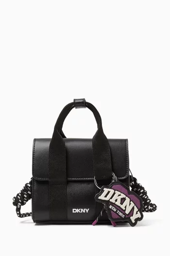 Logo-charm Handbag in Faux Leather