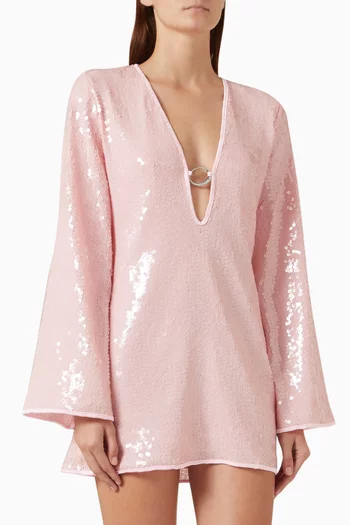 Sequin-embellished O Gem Mini Kaftan