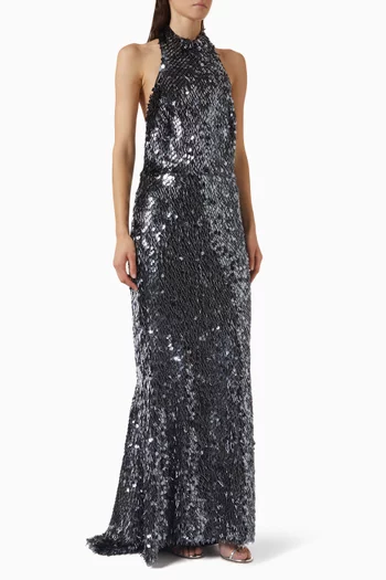 The Changing Moon Sequin-embellished Gown