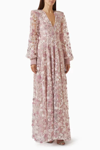 Dear Heart Embellished Gown in Chiffon