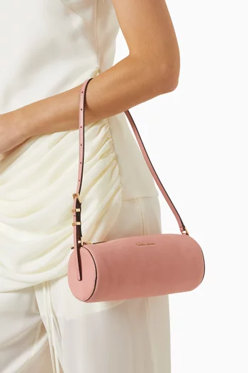 Small Izzy Barrel Pochette in Pebbled Leather