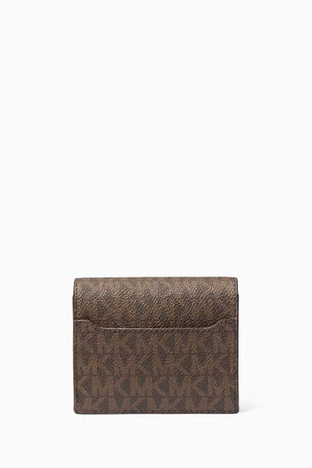 Hudson Compact Snap Wallet in Signature Logo Canvas