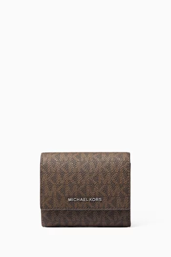 Hudson Compact Snap Wallet in Signature Logo Canvas