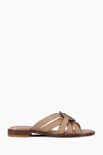Erika Flat Sandals in Leather