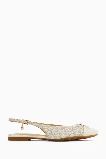 Piper Signature Logo Slingback Ballet Flats in Canvas