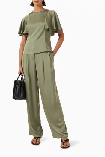 Wide Leg Pants in Satin