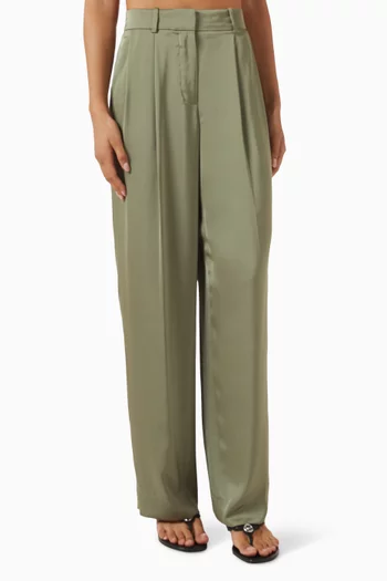 Wide Leg Pants in Satin