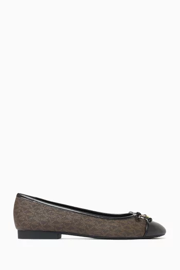 Piper Flex Signature Logo Ballet Flats in Canvas