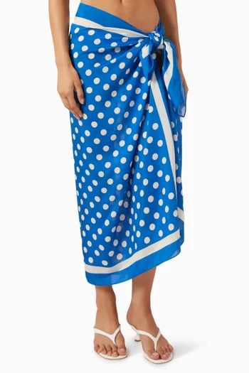 Polka-dot Pareo in Viscose Blend