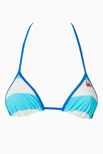 Iris Striped Bikini Top