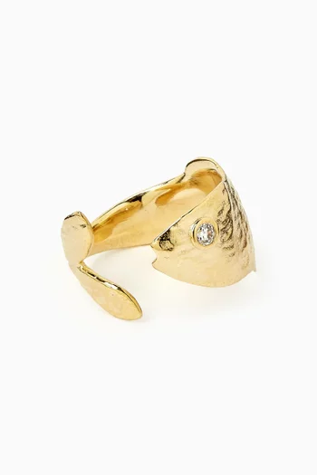 Fish Rhinestone Ring in Brass