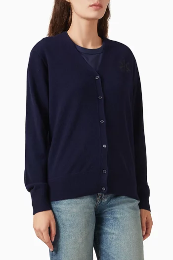 Embroidered Cardigan in Wool Blend