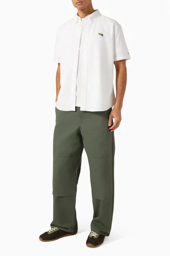 Jumping Tiger Embroidered Oxford Shirt in Cotton
