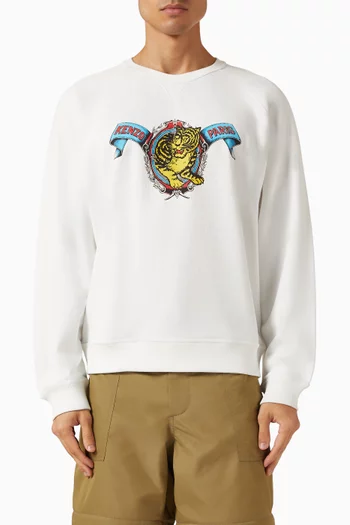 Jumping Tiger Sweatshirt in Cotton-fleece