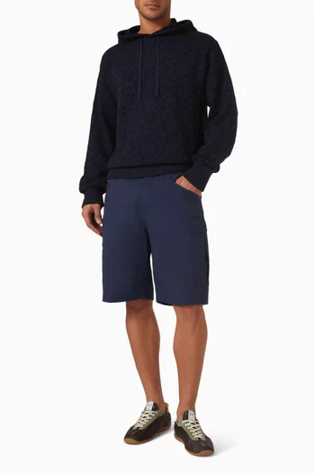 Kenzogram Knit Hoodie in Cotton