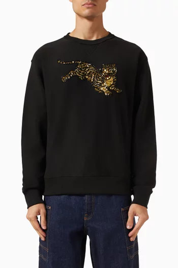 Jumping Tiger Sweatshirt in Cotton-fleece