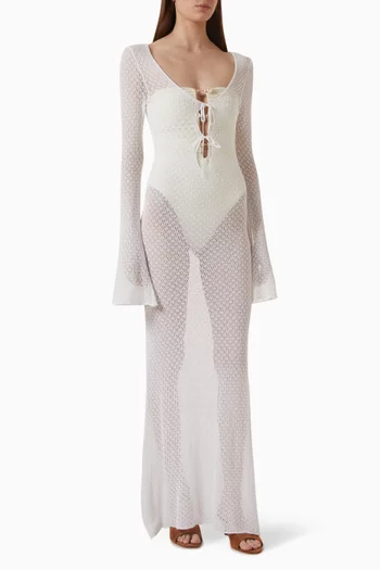 Harley Maxi Dress in Crochet-knit