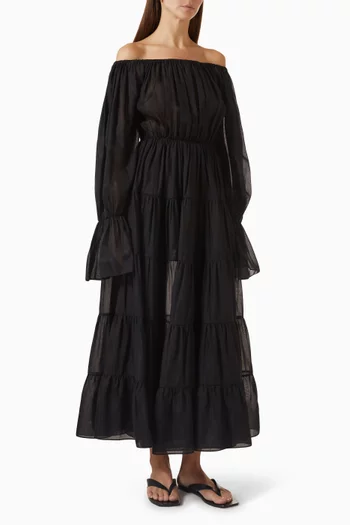 Beatrice Off-shoulder Dress in Cotton Voile