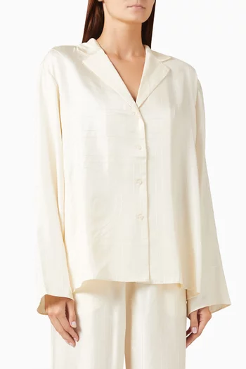 Monogram Pyjama Top in Silk Twill