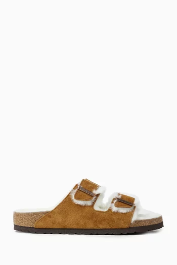 Arizona Shearling Sandals in Suede