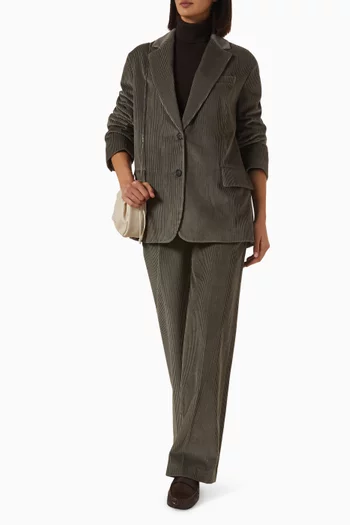 Oversized Blazer in Cotton Corduroy