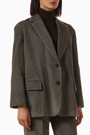 Oversized Blazer in Cotton Corduroy