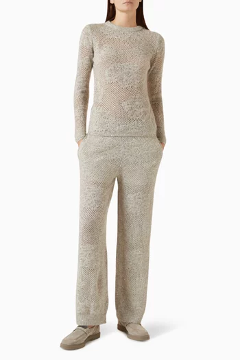 Lace Flowers Open-knit Sweater