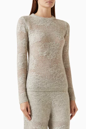 Lace Flowers Open-knit Sweater