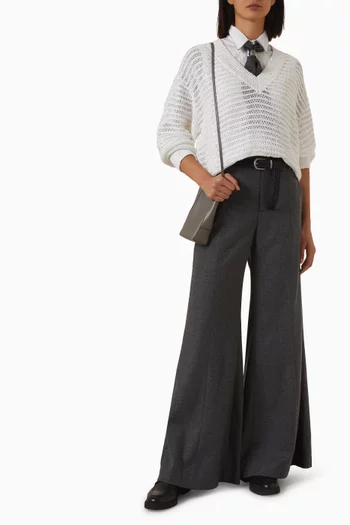 Wide Flare Pants in Virgin Wool & Cashmere