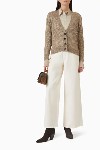 Dazzling Abstract Leaf Cardigan