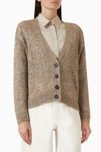 Dazzling Abstract Leaf Cardigan