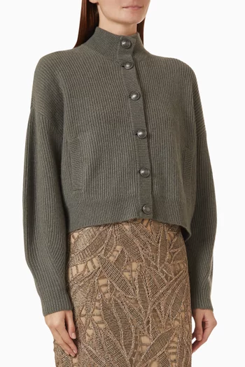 Cashmere English Rib Cardigan
