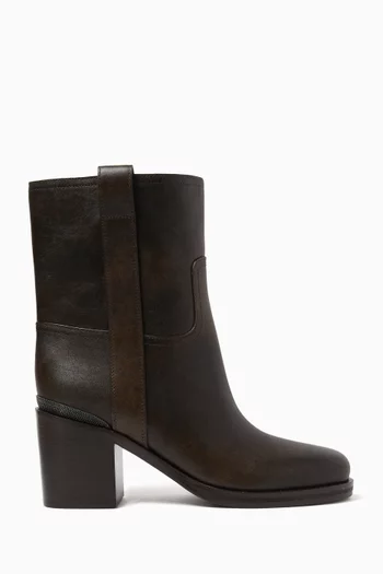 Vintage Monili Ankle Boots in Leather