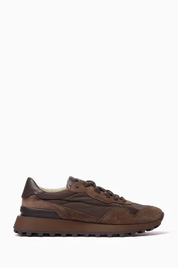 Sneakers in Suede & Techno-cotton
