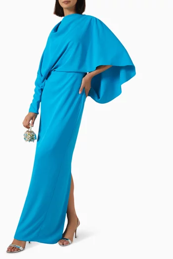 Amaris Cape Gown in Crepe