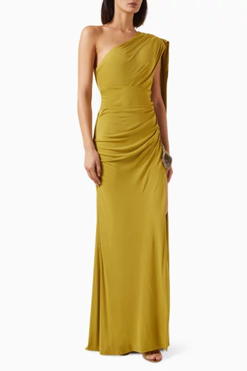 Jordan Draped Gown in Jersey