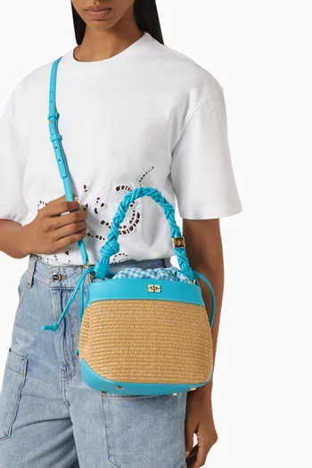 Small Bou Bucket Bag in Raffia