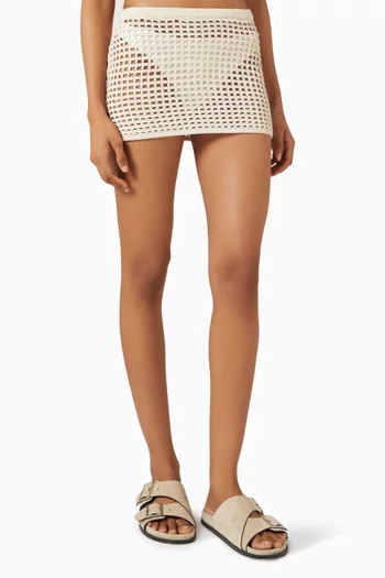 Sheila Open-knit Skirt in Cotton Blend
