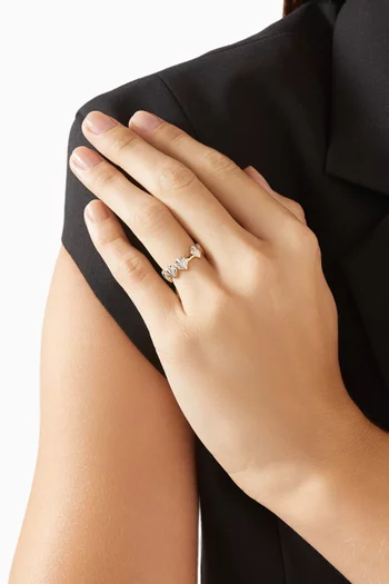 Alliance Coquillage Diamants Ring in 18kt Yellow Gold