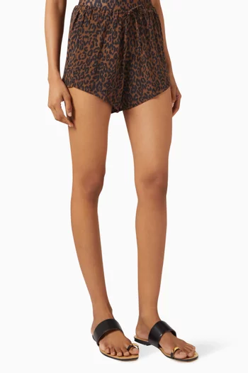 Printed Mini Shorts in Viscose