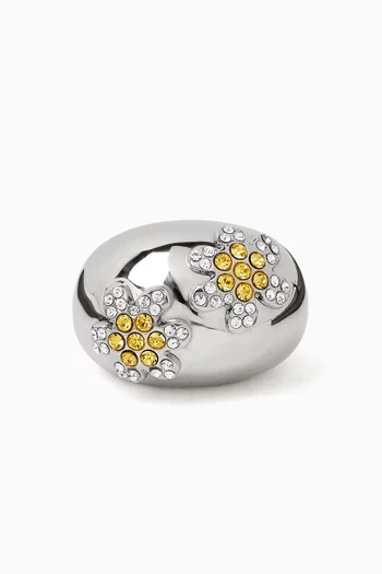 Rhinestone Daisy Ring