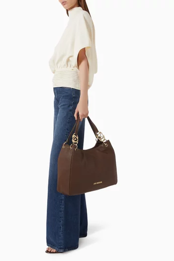 Medium Jewel Tote Bag in Faux Croc-embossed Leather