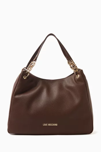 Medium Jewel Tote Bag in Faux Croc-embossed Leather