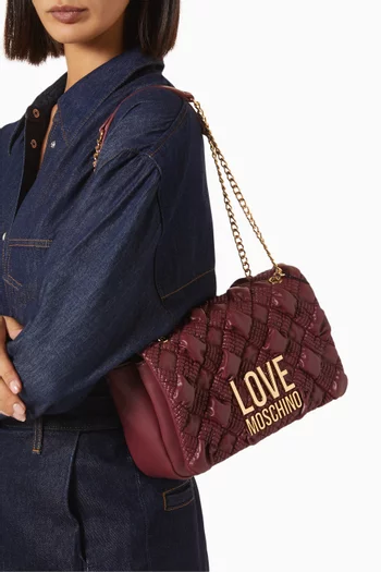 Small Chess Q Shoulder Bag in Faux Leather