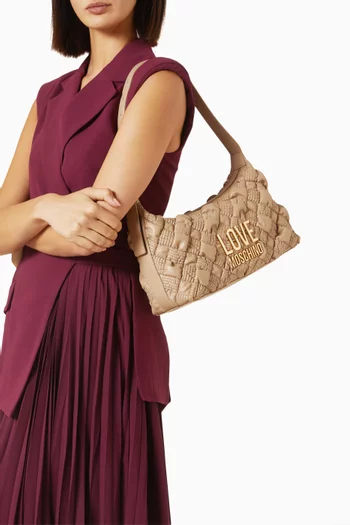 Small Chess Q Hobo Bag in Faux Leather
