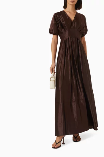 Nova Maxi Dress in Silk & Linen