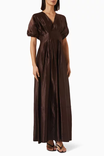 Nova Maxi Dress in Silk & Linen