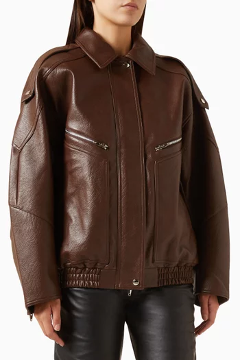 Hudson Bomber Jacket in Faux Leather